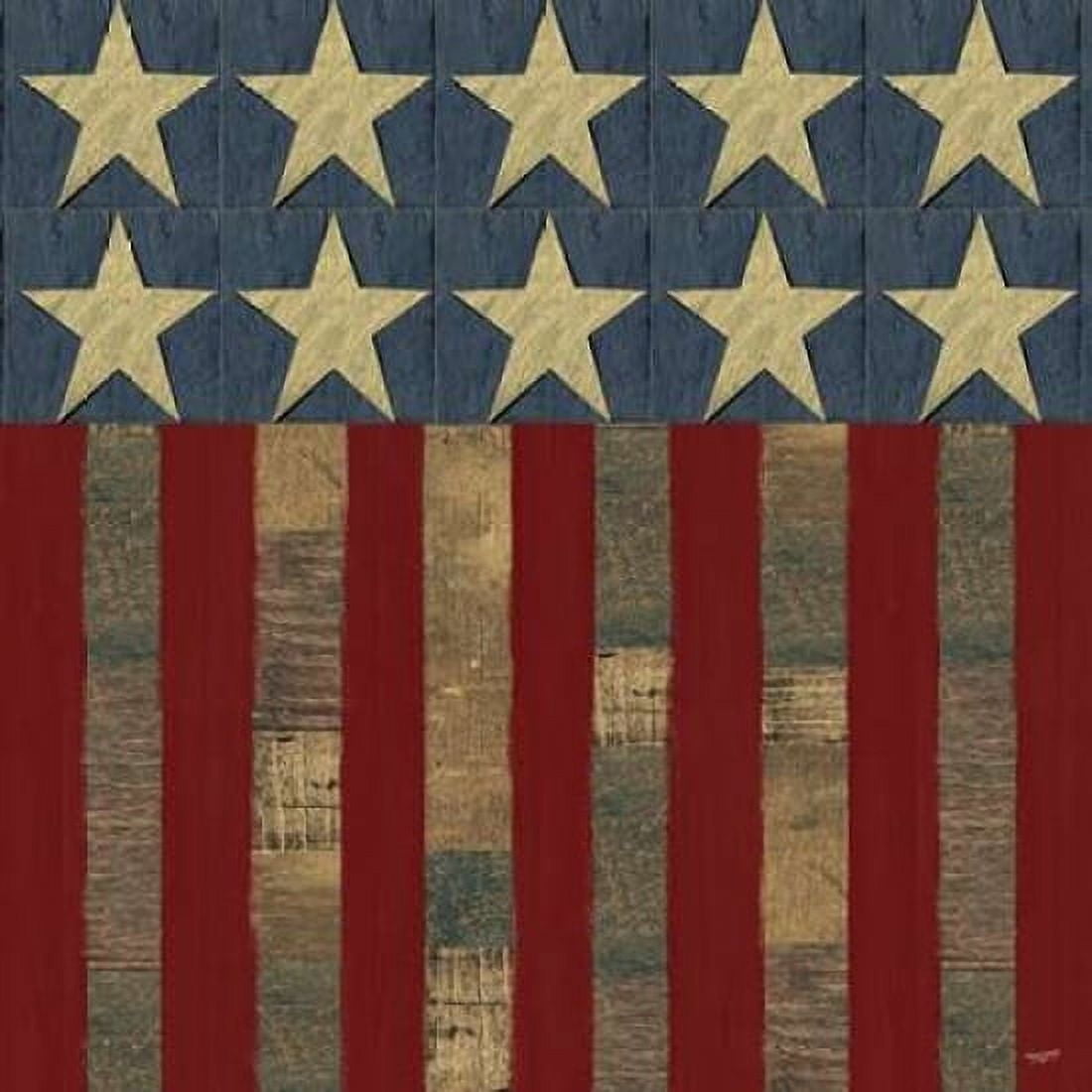 Patriotic Printer Block Flag Canvas Art - Tara Reed (24 x 24)