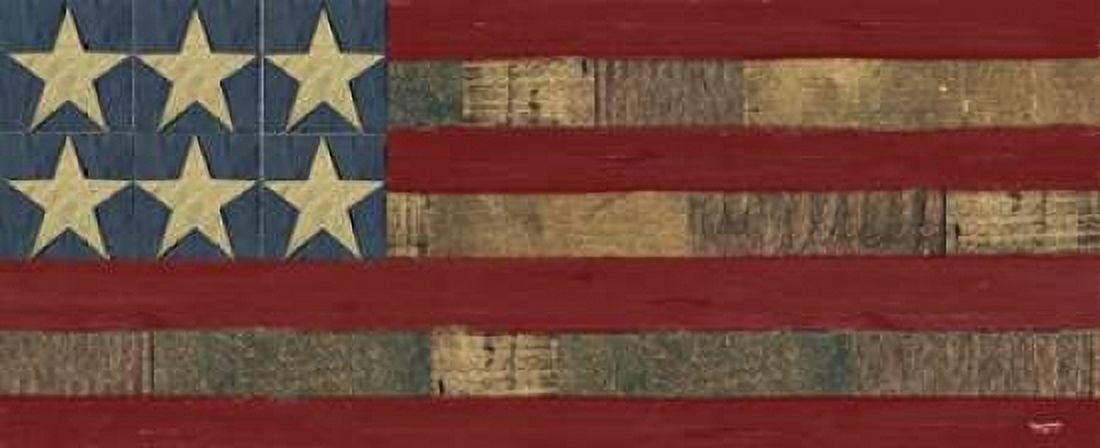 Patriotic Printer Block Panel I Canvas Art - Tara Reed (10 x 20)