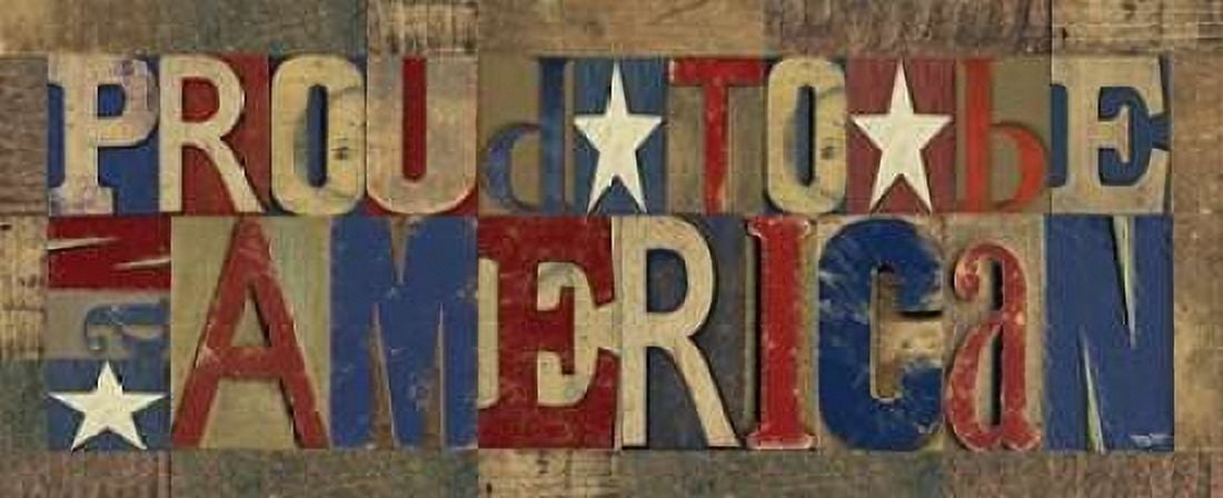 Patriotic Printer Block Panel II Canvas Art - Tara Reed (24 x 48)