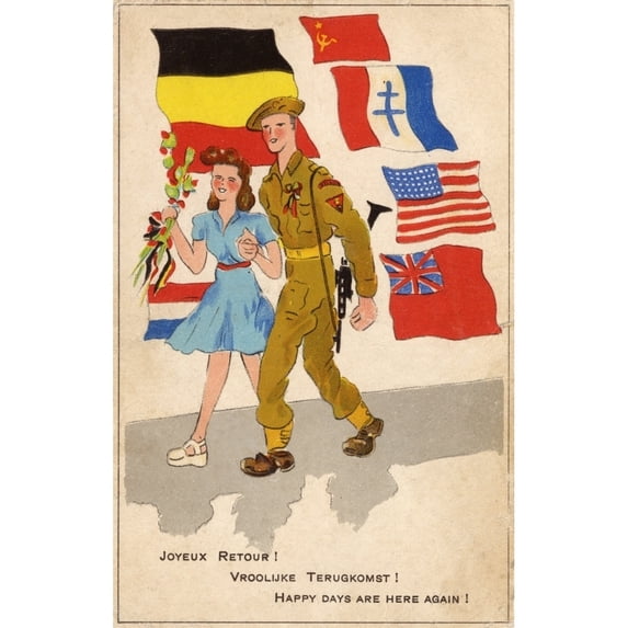 Patriotic Propaganda Postcard - Wwii Poster Print By Mary Evans Grenville Collins Postcard Collection