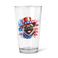 thumbnail image 1 of Patriotic Pug Celebrates 4th of July 16oz Pint Beer Glass Mug Dog Lover Gifts Beer Glasses Cup - 02009, 1 of 5