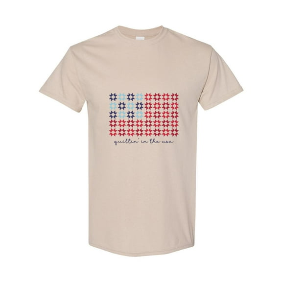 Patriotic Quilt Block USA 4th July Quilter Retreat T-Shirt, for men & women, up to size 5XL