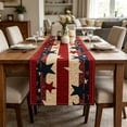 thumbnail image 1 of Patriotic Quilted Table Runner, Red White Blue Star Design for 4th of July & Independence Day Decor, 1 of 6