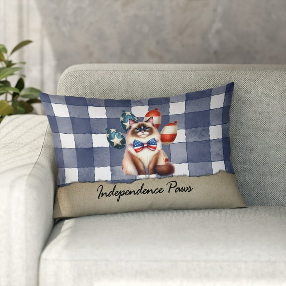 Patriotic Ragdoll 4th of July Independence Paws Pillowcase Double Sided Cat Lover Kitten Owner Gifts Idea Pillow Case Covers - 02010
