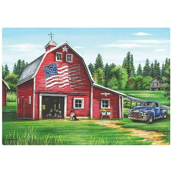 Patriotic Red Barn Paper Placemats - 9.75in. X 14in. - 25 Pack (311109)