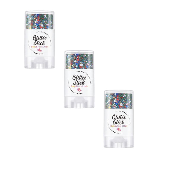 Patriotic Red White Blue Glitter Stick - Hair Glitter Gel, 4th of July Body Glitter, Football Game Glitter, Flag Makeup, Waterproof, Long-Lasting, Independence Day, Art Craft