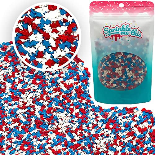 Patriotic Red White & Blue Large Star Sprinkles (8 Oz.)