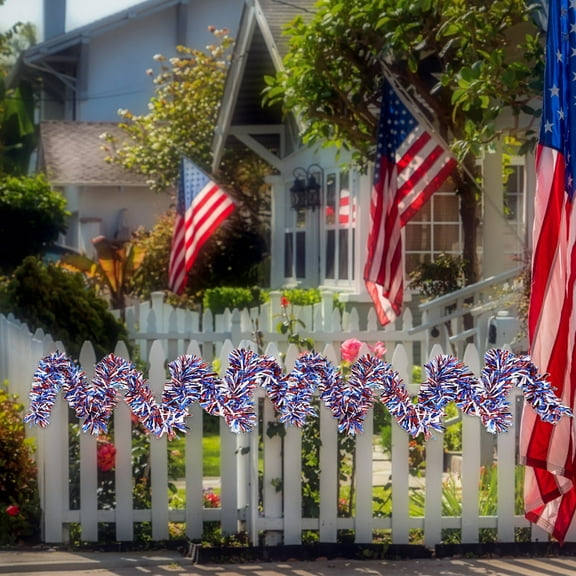 Patriotic Ribbon Decorations - US Flag Themed Plastic Ribbon for Independence Day, Memorial Day, Veterans Day Holiday Decor - 50 Yards Craft Ribbon for Wreaths, Bows, Flower Baskets, Staircase