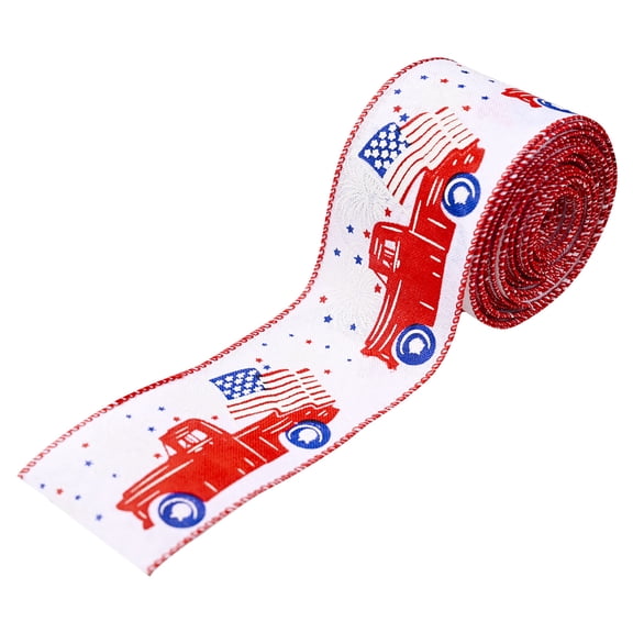 Patriotic Ribbon Roll for 4th of July Decor,Red White Blue Independence Day DIY Bow Material,Memorial Day and Veterans Day Crafting Ribbon for American Party Decoration