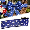 thumbnail image 1 of Patriotic Ribbon Wired 2.5 Inch x 5 Yards total, Blue White Star, 4th of July Ribbon for America 250th Anniversary Decor, Independence Day & Memorial Day Crafts, 1 of 9