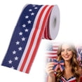 thumbnail image 1 of Patriotic Ribbon Wired,American Flag Ribbon,2.5 Inch 5Yards,Red White and Blue 4Th Of July Star American Flag Wire Ribbon for Gift Wrapping Wreath Bows Diy Craft(A), 1 of 9