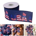 thumbnail image 1 of Patriotic Ribbon Wired, Red White Blue Star, Stripe & Plaid 4th of July Ribbon for Anniversary Decor, Independence Day & Memorial Day Crafts, Blue, 1 of 9