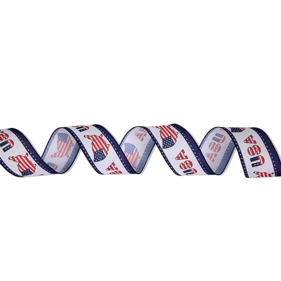 Patriotic Ribbons 4.37 Yards American Red White and Blue Ribbon Patriotic Star USA Ribbon 4th of July for Patriot Labor Party Bow Wreath Making DIY Crafts(2.3 Inch)