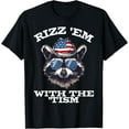 thumbnail image 1 of Patriotic Rizz Em With The Tism Raccoon Meme 4th Of July T-Shirt Tops Tee, 1 of 4