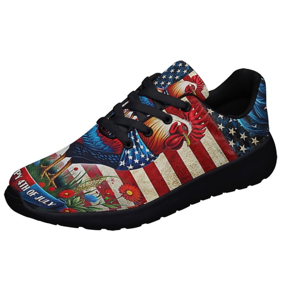Patriotic RooStr 4th Of July Shoes Sneakers for Women Men Black Size 12
