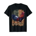 thumbnail image 1 of Patriotic Rooster Graphic Tee T Shirt Top Breathable Cotton Short Sleeve Crew Neck Black S-5XL, 1 of 5