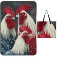 thumbnail image 1 of Patriotic Roosters Fireworks Celebration Outdoor Picnic Blanket, Foldable Waterproof Beach Mat, Portable Beach Blanket for Beach Camping, Hiking, Family Concerts, 1 of 8