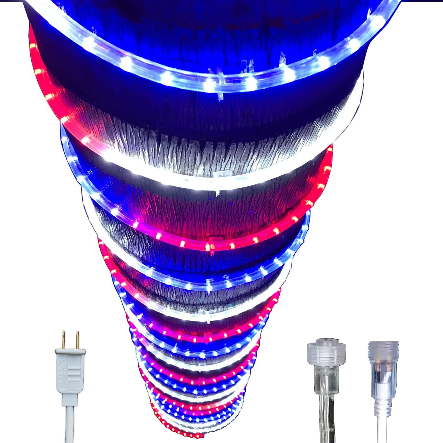 Patriotic Rope Lights Red White Blue For Independence Day 4Th Of July
