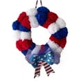 Patriotic Rose Wreath Summer Soft Foam Rose Garland Handmade Memorial ...