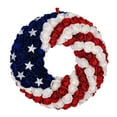 thumbnail image 1 of Patriotic Roses Wreath, 4th of July Summer Soft Touch Foam Roses Wreath for The Front Door, Handcrafted Memorial Day Artificial Flowers Wreath for Indoor and Outdoor, 1 of 5