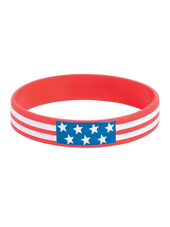 Patriotic Rubber Bracelets, Jewelry, Fourth of July, 12 Pieces