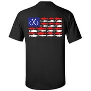 Patriotic Salt Water Fish American Flag USA Saltwater Fishing Outdoors Men's Short Sleeve T-shirt-Black-small