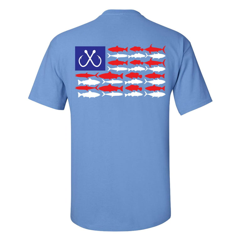Patriotic Salt Water Fish American Flag USA Saltwater Fishing Outdoors  Men's Short Sleeve T-shirt-Carolina-4xl