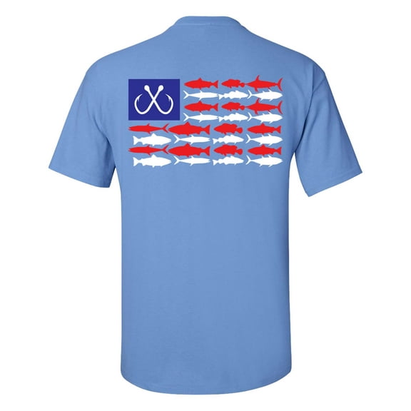 Patriotic Salt Water Fish American Flag USA Saltwater Fishing Outdoors Men's Short Sleeve T-shirt-Carolina-xxxl