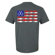 Patriotic Salt Water Fish American Flag USA Saltwater Fishing Outdoors Men's Short Sleeve T-shirt-Heather Grey-xxxl