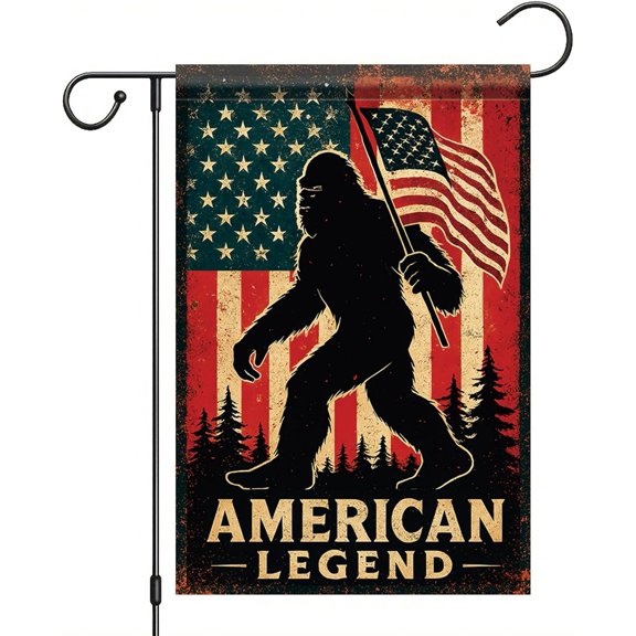 Patriotic Sasquatch Garden Flag 12x18 Inch Double Sided Sasquatch American Flag Yard Decoration for 4th of July Memorial Day Veterans Day Outdoor Lawn Porch Decor