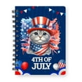 thumbnail image 1 of Patriotic Scottish Fold Celebrates 4th of July Spiral Bound Journal Cat Lover Kitten Owner Gifts 5x7in Spiral Notebook - 02009, 1 of 5