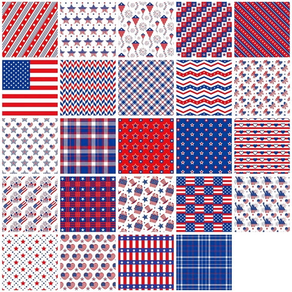 Patriotic Scrapbook Paper 72 Sheets Double Sided 5.9x5.9 Inch Independence Day Flag Patterns For Crafts And Decorations