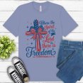thumbnail image 1 of Patriotic Scripture Shirt for Adults, Where the Spirit of the Lord Is Graphic Tee, Lavender, 4XL, 1 of 6