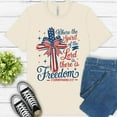 thumbnail image 1 of Patriotic Scripture Shirt for Adults, Where the Spirit of the Lord Is Graphic Tee, Natural, S, 1 of 6