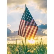 Patriotic Series Diamond Art Painting Kits for Adults- The USA Flag in The Sun - DIY Round Full Drill 5D Diamond Art for Home Wall Decor
