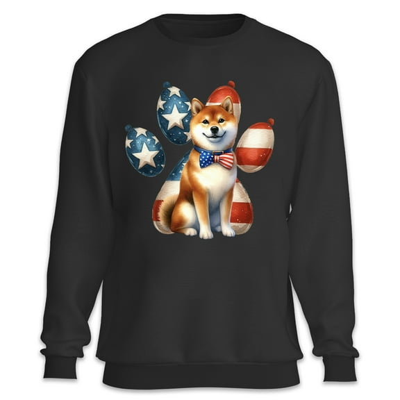 Patriotic Shiba Inu 4th of July Independence Paws Sweatshirt Unisex Merch Shibas Dog Lovers Gifts Idea - 02010