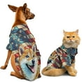 thumbnail image 1 of Patriotic Shiba Inu Stained Glass Portrait American Flag Hawaiian Summer Shirt for Small Medium Large Dog Cat Shibas Dog Lovers Gifts Idea - 01010, 1 of 6