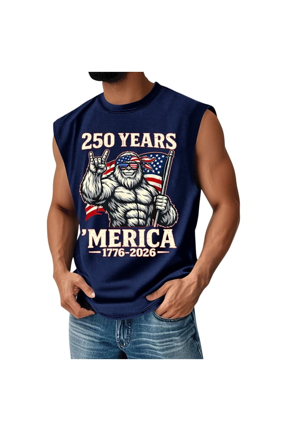 Patriotic Shirt Men Independence Day 250 Anniversary Usa Shirts Graphic Crew Neck We the People T Shirts Sleeveless Muscle Fit Usa Flag Tank Tops Black 3XL
