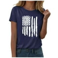 thumbnail image 1 of Funny Independence Day Shirt Short Sleeve T Shirts for Women Women's Workout Tank Top Casual Soft Short Sleeve Gym Muscle Shirts Bodybuilding Tee Navy,2XL, 1 of 5
