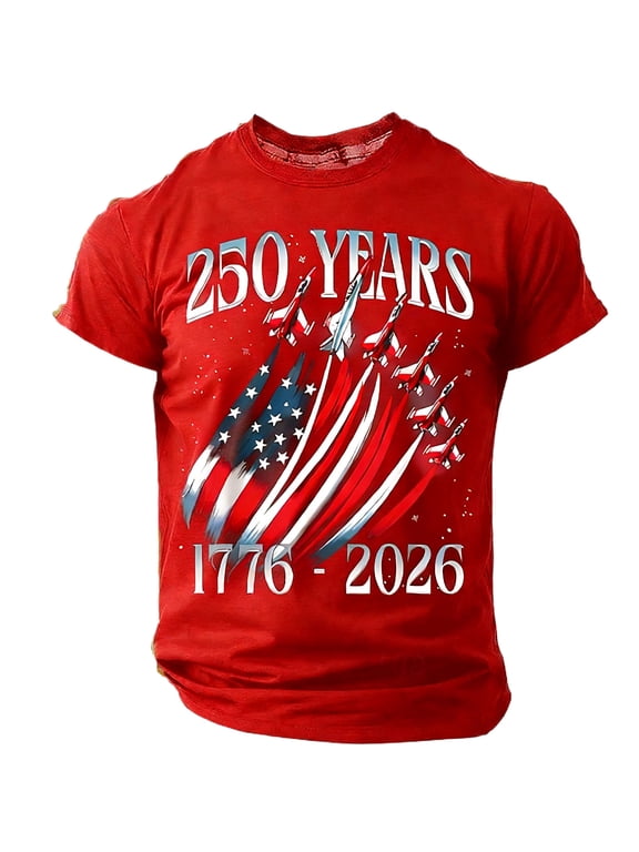 Patriotic Shirts for Men American Flag Printed Tops Plus Size Short Sleeve Fashion Golf Parade Polo Shirts 2026 Red XL