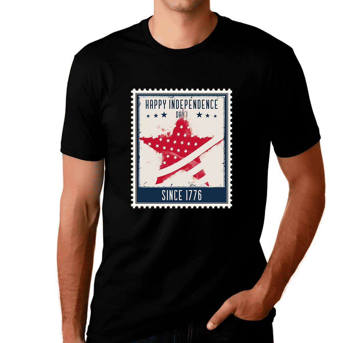 WHO IN SHOP Men's 4th Of July Patriotic Shirt - American Flag Short Sleeve Button Down, USA Memorial Day Shirt - View #11