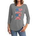 thumbnail image 1 of Patriotic Shirts for Women 3/4 Sleeve Pullover Top Stand Collar Printed Blouse All-Season Comfortable Tunic Shirt for Everyday Wear Grey S, 1 of 4
