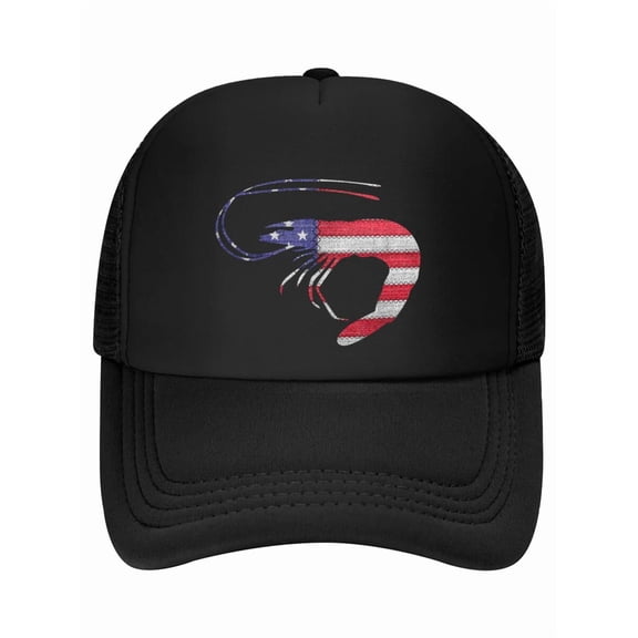 Patriotic Shrimp Love American Flag Vintage Funny Gift Baseball Cap