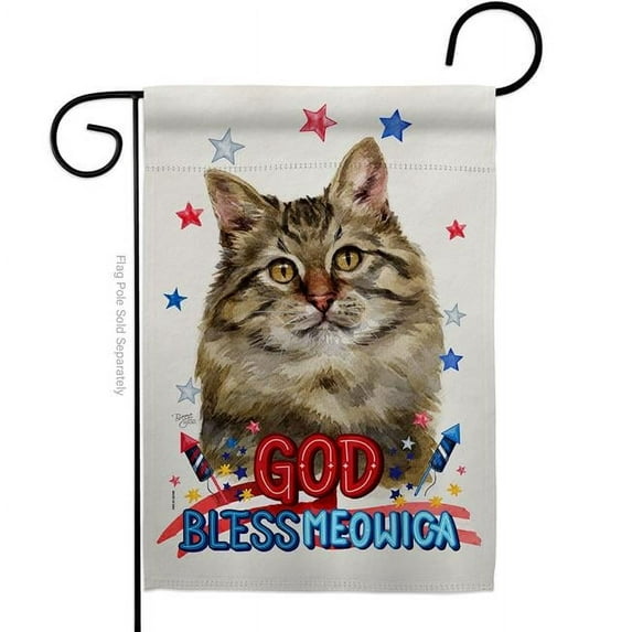 Patriotic Siberian Animals Cat 13 x 18.5 in. Double-Sided Decorative Vertical Garden Flags for House Decoration Banner Yard Gift