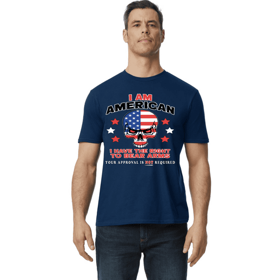 Patriotic Skull American Flag T-shirt Mens Graphic Tees Short Sleeve Tee