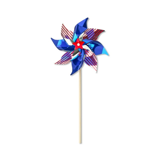 Red Color Pinwheel Patriotic Small Pinwheel, Red/White/Blue, 14.5