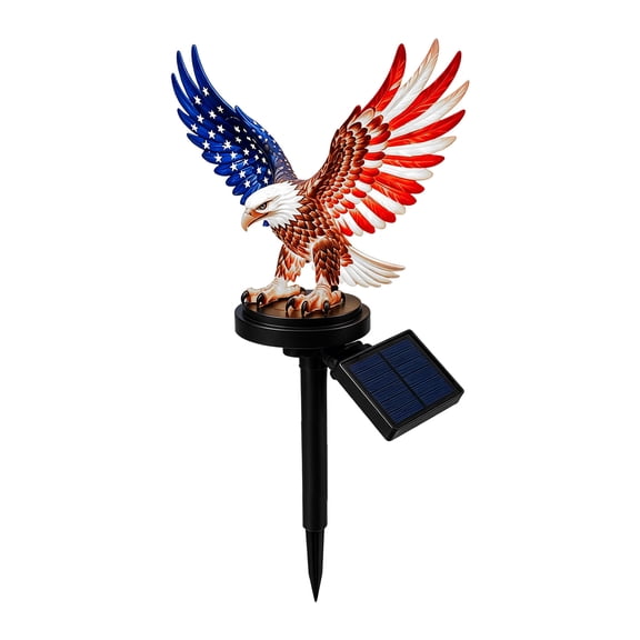 Patriotic Solar Eagle Stake Light with Personalized Customization, Outdoor Commemorative Light for America’s 250th Year