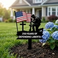 thumbnail image 1 of Patriotic Soldier Memorial Metal Plaque, Independence Day Yard Decor, US Flag Garden Stake for July 4th & Veterans Tribute, 1 of 7