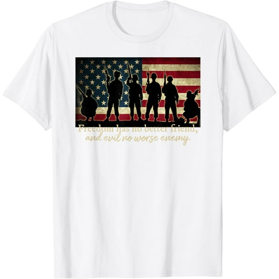 Patriotic Soldier Special Forces and Veterans American Flag T-Shirt100% cotton