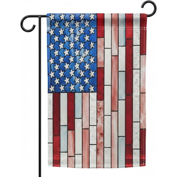 Patriotic Spring Garden Flag, Double-Sided Outdoor Yard Decor, 12 x 18 Inch, USA Themed Summer, Memorial Day and 4th of July Decoration
